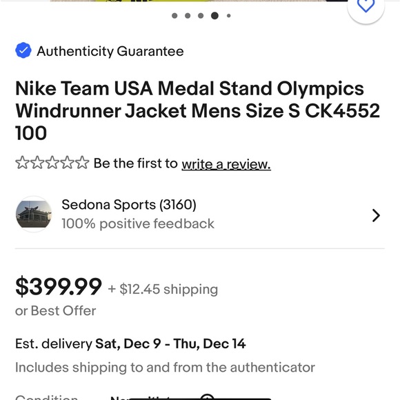 Net 2020 Nike Olympic Zip up - Picture 2 of 7